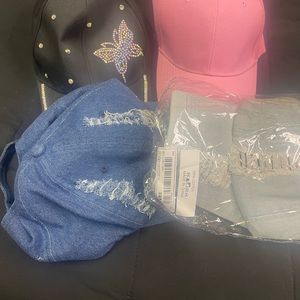 Blue,black,pink,silver woman’s ball caps